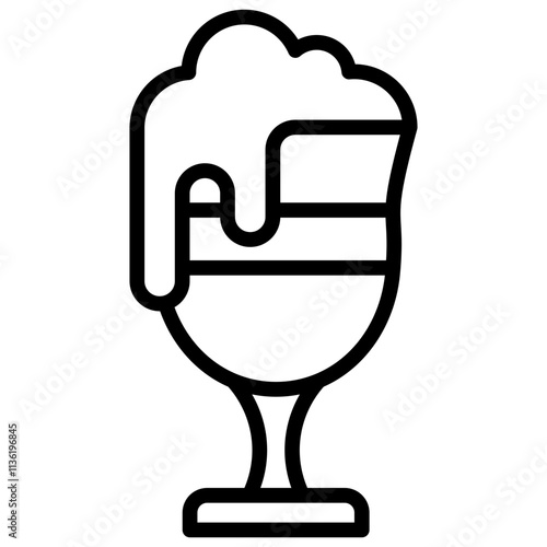 Line icon Frappe vector coffee barista cafe
