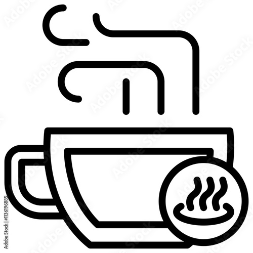 Line icon Hot Coffee vector coffee barista cafe