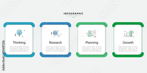 Timeline infographic template. 4 Step timeline journey, calendar Flat simple infographics design template. presentation graph. Business concept with 4 options, vector illustration.