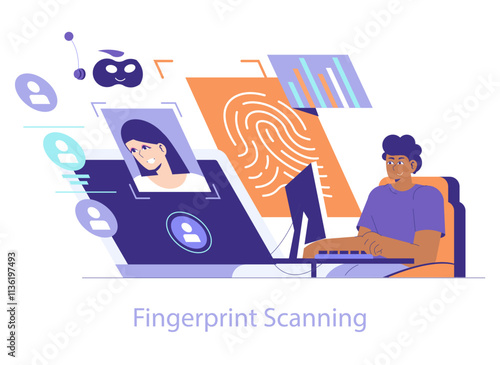 Forensics Technologys. Flat Vector Illustration