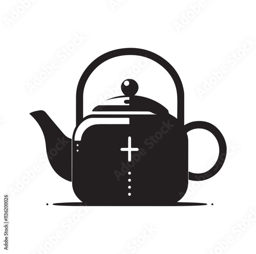 tea kettle silhouette vector illustration
