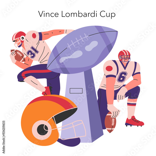 Super Bowl. Flat Vector Illustration