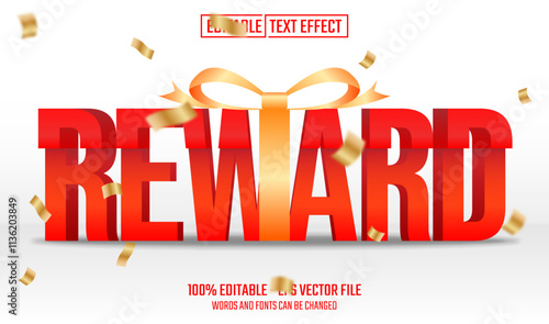 reward editable text effect