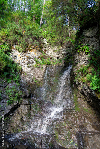 Cheremshansky waterfall. Cheremshanka village, Altai republic, Russia