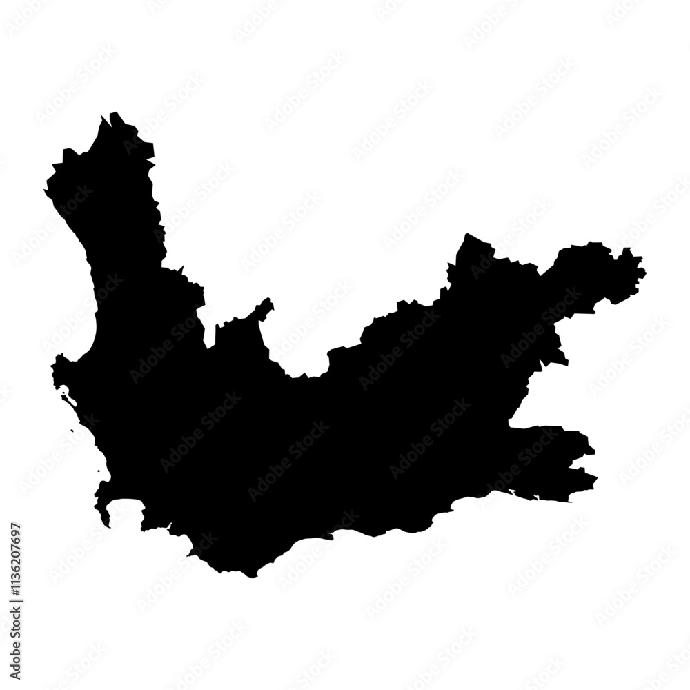 Western Cape province map, administrative division of South Africa. Vector illustration. Western Cape province map, administrative division of South Africa. Vector illustration.