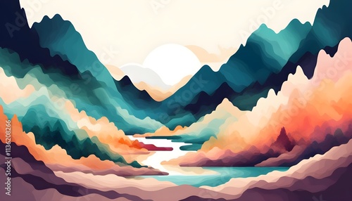 sunrise in the mountains