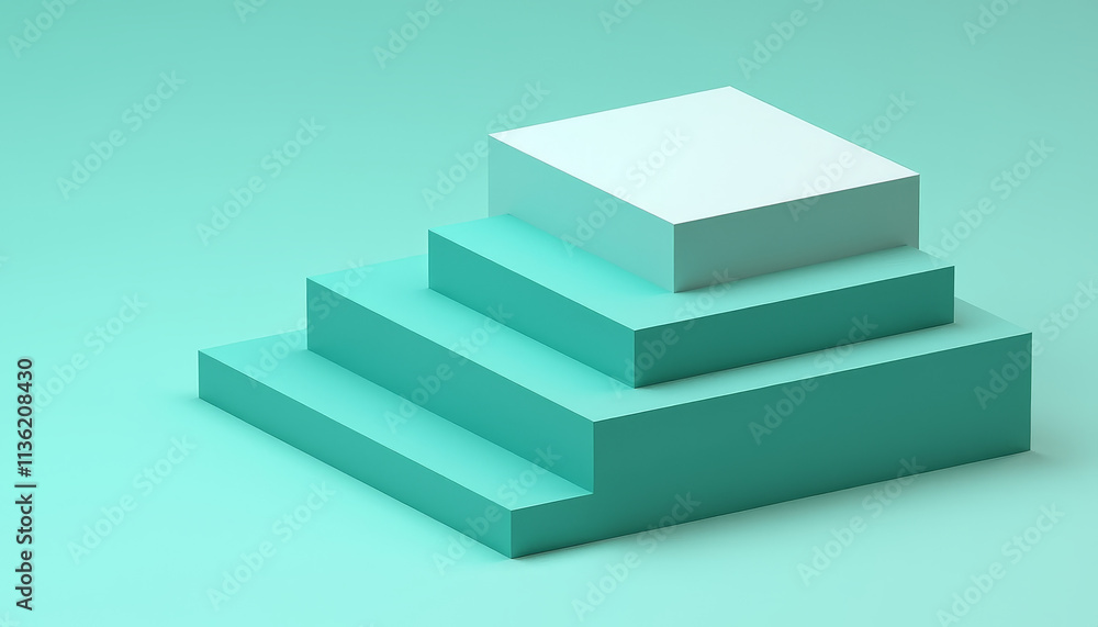 Abstract geometric shapes in green and blue, modern minimalism, clean design Abstract geometric shapes in green and blue, modern minimalism, clean design