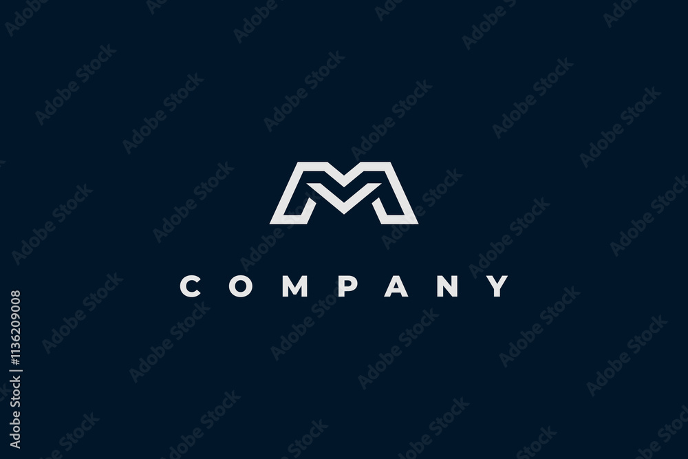modern m and v monogram logo modern m and v monogram logo