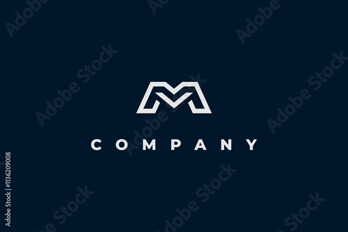 modern m and v monogram logo
