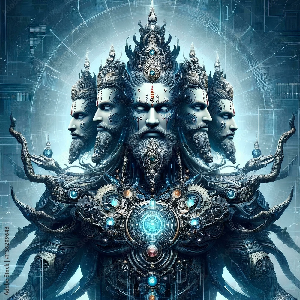 Fototapeta premium illustration of the god brahma 82