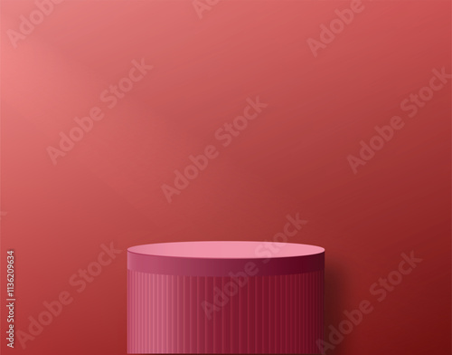vibrant maroon Podium stand customizable vector for product showcase