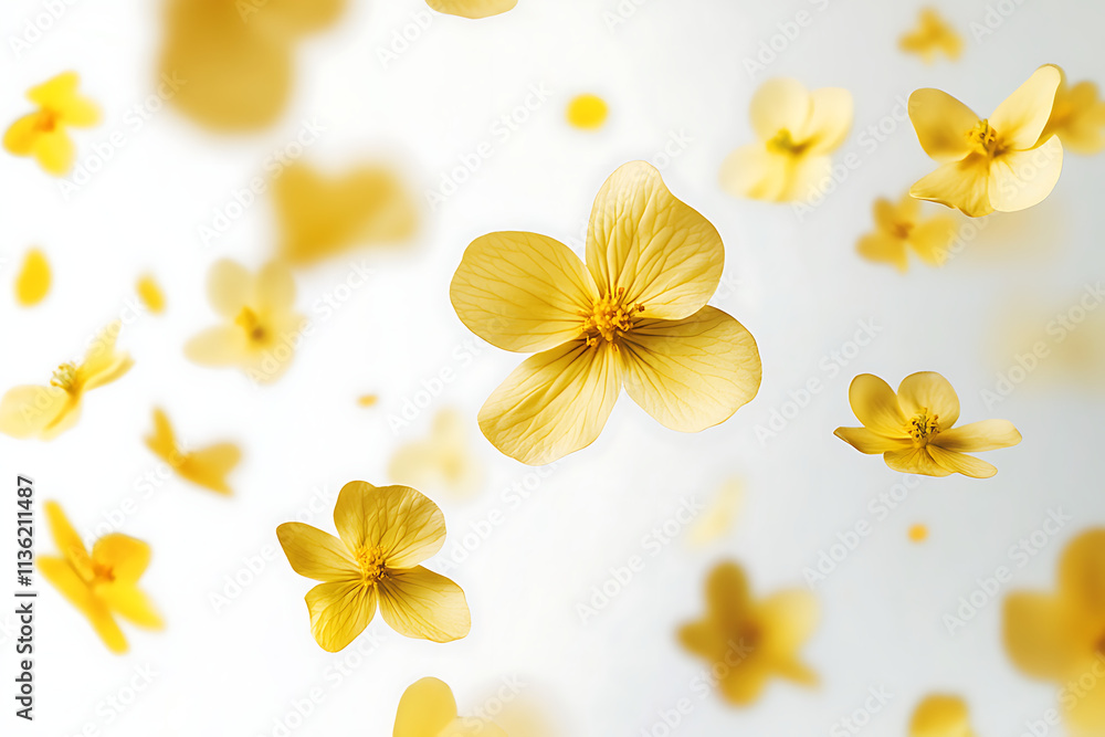 Fototapeta premium A Delicate Arrangement of Yellow Springtime Flowers.