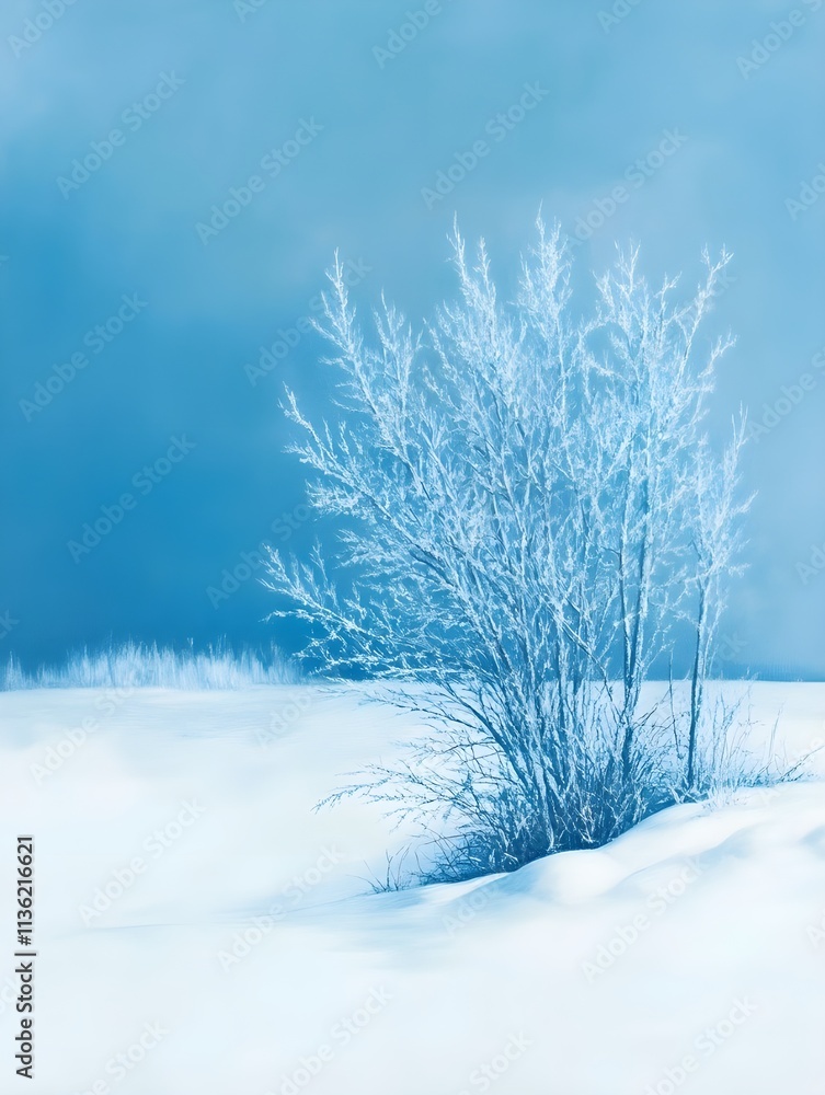 a serene and tranquil winter scene. The photograph is dominated by a palette of cool blues and whites, emphasizing the coldness and stillness of the winter landscape a serene and tranquil winter scene. The photograph is dominated by a palette of cool blues and whites, emphasizing the coldness and stillness of the winter landscape