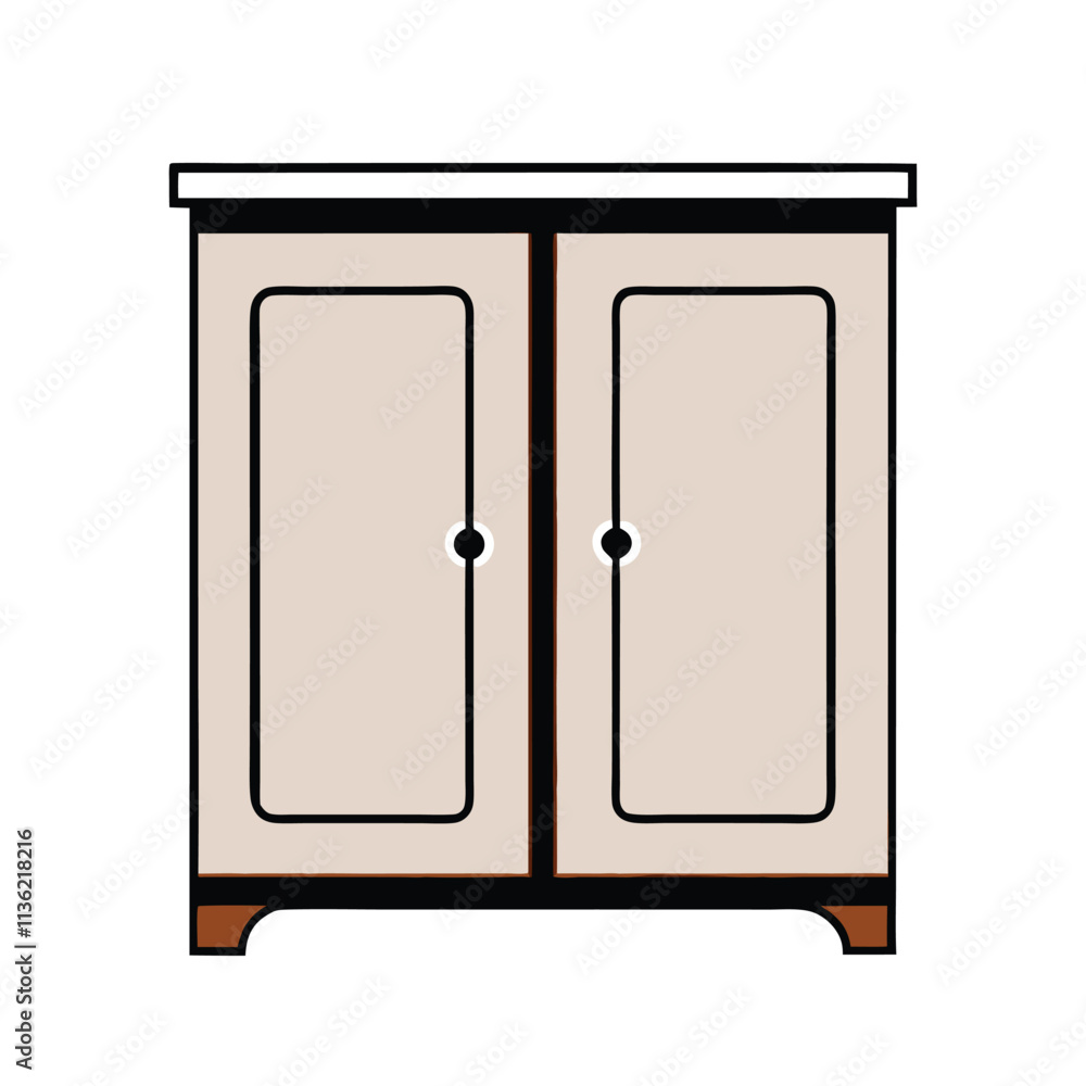 a simple illustration of a wooden cabinet with two doors a simple illustration of a wooden cabinet with two doors