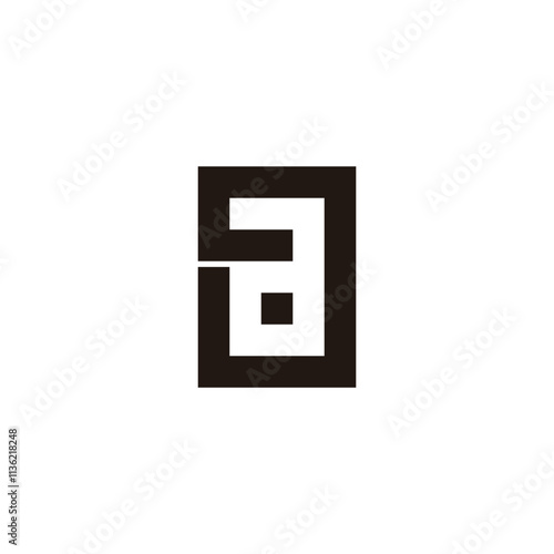 Letter g and a square geometric symbol simple logo vector