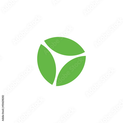 Three leaves, cool geometric symbol simple logo vector