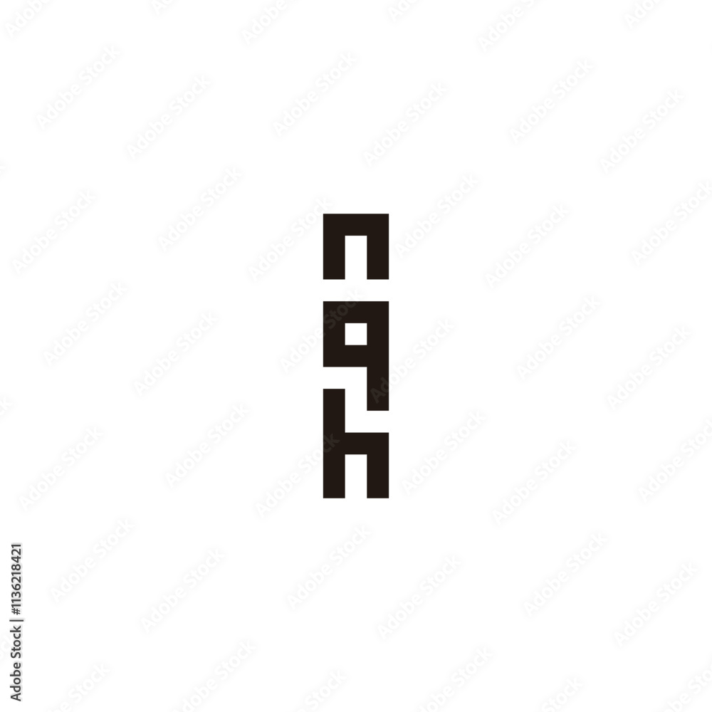 Letter n, q and h square geometric symbol simple logo vector Letter n, q and h square geometric symbol simple logo vector