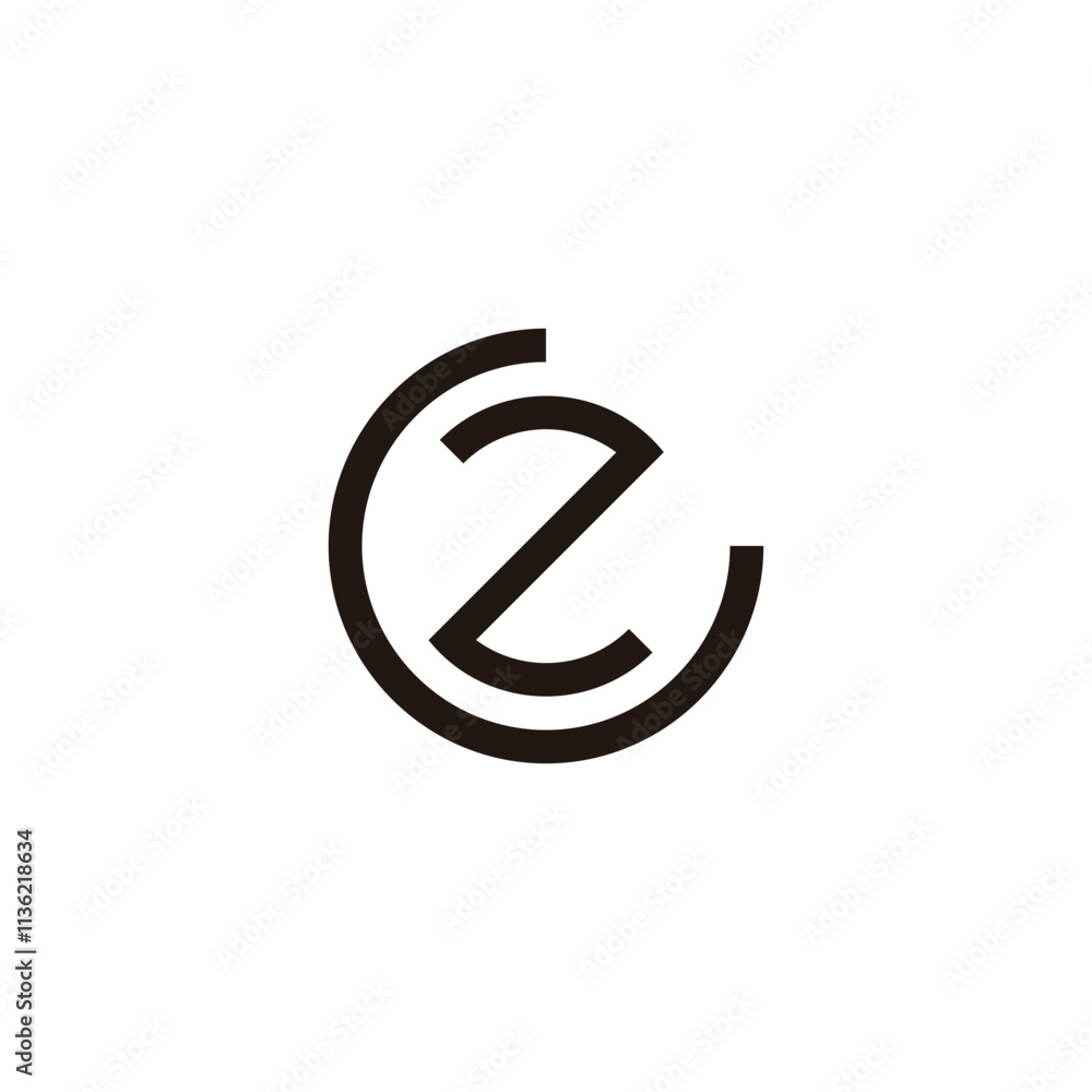 Letter G and z circle line geometric symbol simple logo vector Letter G and z circle line geometric symbol simple logo vector