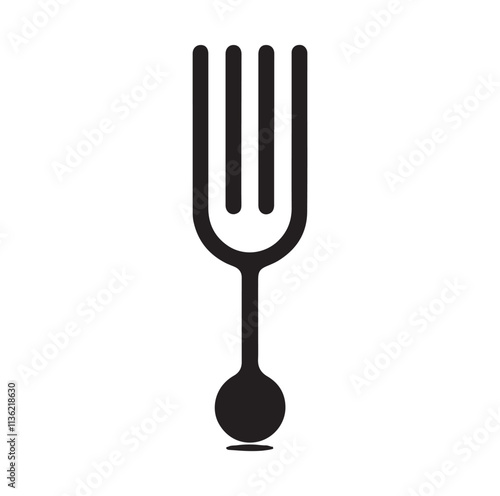 Tuning Fork silhouette vector illustration