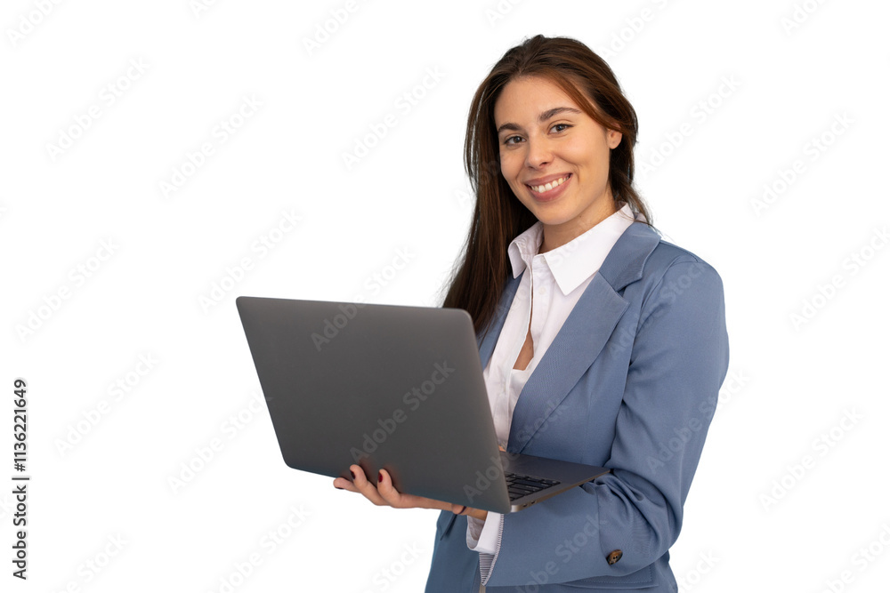 Confident entrepreneur using a laptop for work Confident entrepreneur using a laptop for work