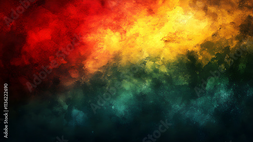 Abstract grunge background that is not smooth and uses colors in a reggae style.