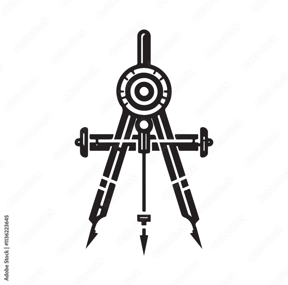 Drafting Compass silhouette vector illustration Drafting Compass silhouette vector illustration