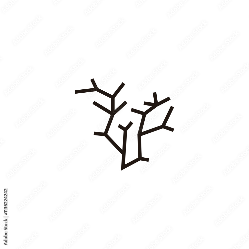 Letter W tree geometric symbol simple logo vector Letter W tree geometric symbol simple logo vector
