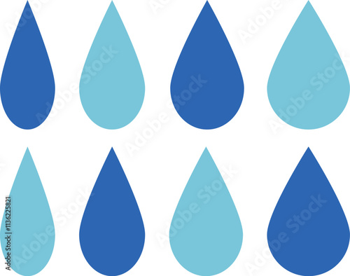 雨の雫のアイコン　ベクター　Water drop shape. Water or oil drop.