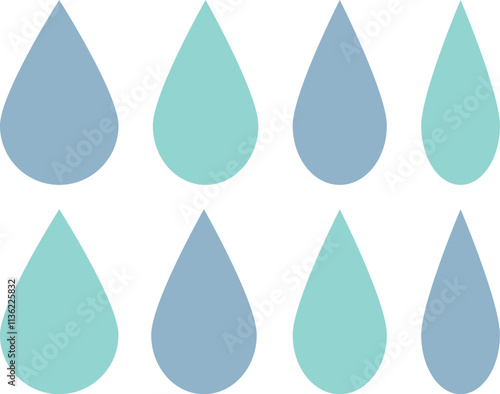 雨の雫のアイコン　ベクター　Water drop shape. Water or oil drop.
