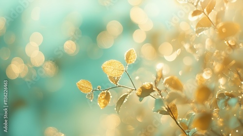 Filigrane Blätter mit goldenem Glanz