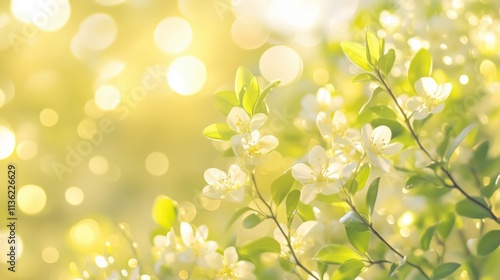 Goldenes Licht auf zarten Blättern