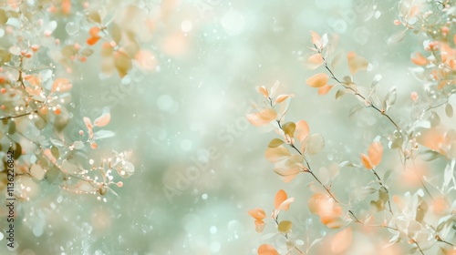 Zarte Zweige vor glitzerndem Bokeh