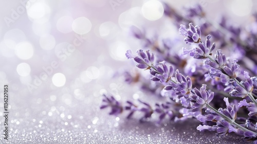 Lavendelzweige im glitzernden Licht