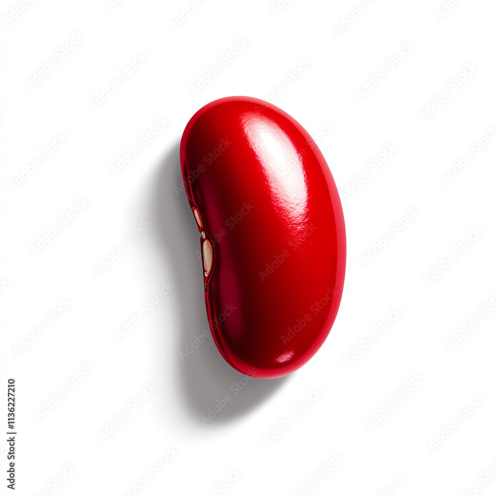 Shiny red kidney bean isolated on a white background, perfect for culinary use. Shiny red kidney bean isolated on a white background, perfect for culinary use.