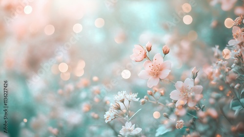 Blühende Zweige in Pastellfarben