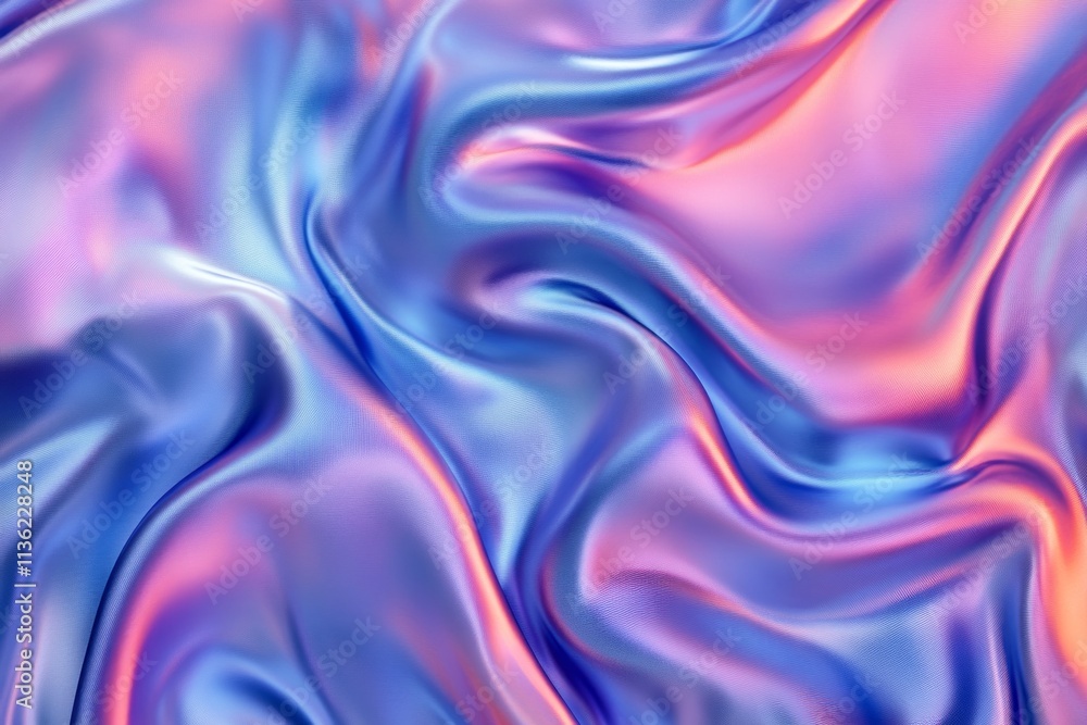 Smooth silk satin texture with vibrant colors creating a flowing wave effect across the surface Smooth silk satin texture with vibrant colors creating a flowing wave effect across the surface