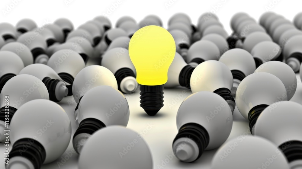Fototapeta premium Light bulb,originality, on white background