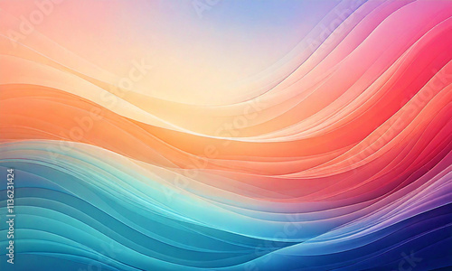 Colorful Gradient Waves in Rainbow Hues