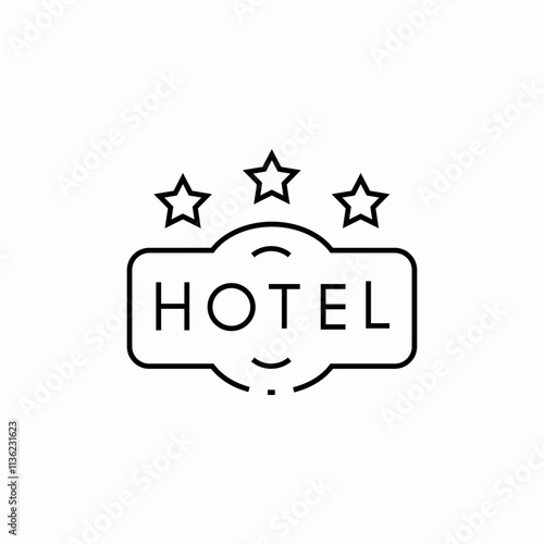 hotel banner icon sign vector