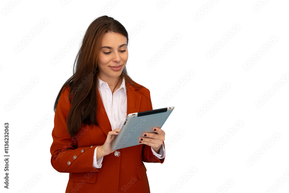 Confident businesswoman browsing on her tablet Confident businesswoman browsing on her tablet