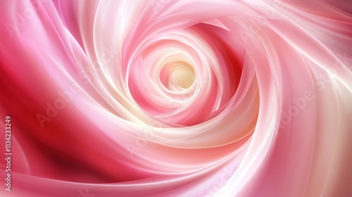 Abstract pink and white swirling vortex.