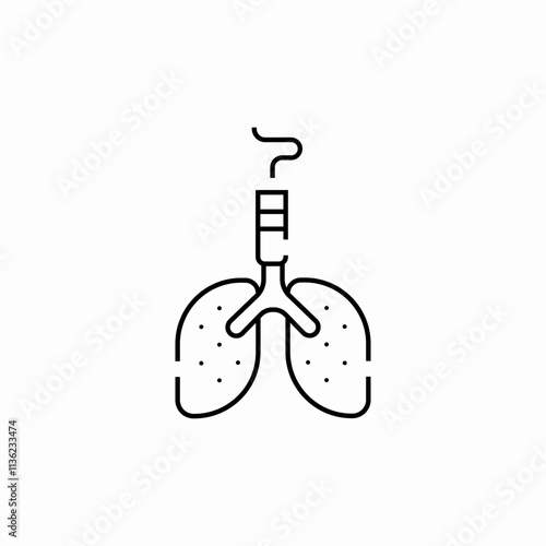 smoking harms lungs icon sign vector