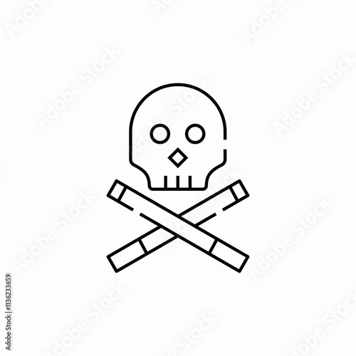 smoking kills skull icon sign vector