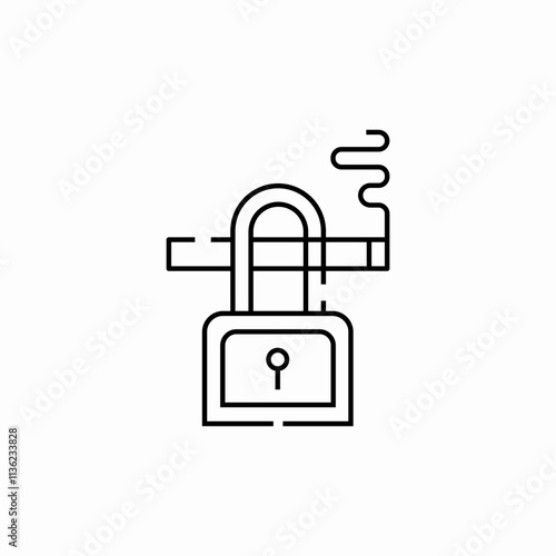 smoking lock icon sign vector