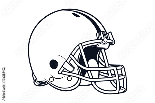 american football helmet silhouette vector on white background