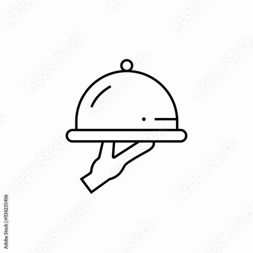 waiter food tray icon sign vector