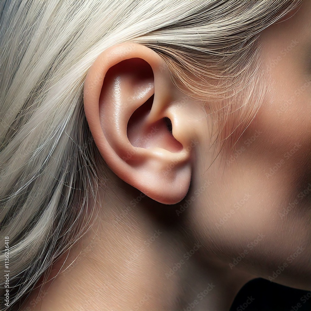 close up of a woman's ear