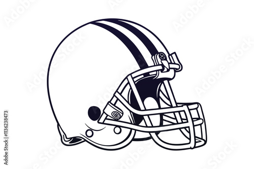 american football helmet silhouette vector on white background