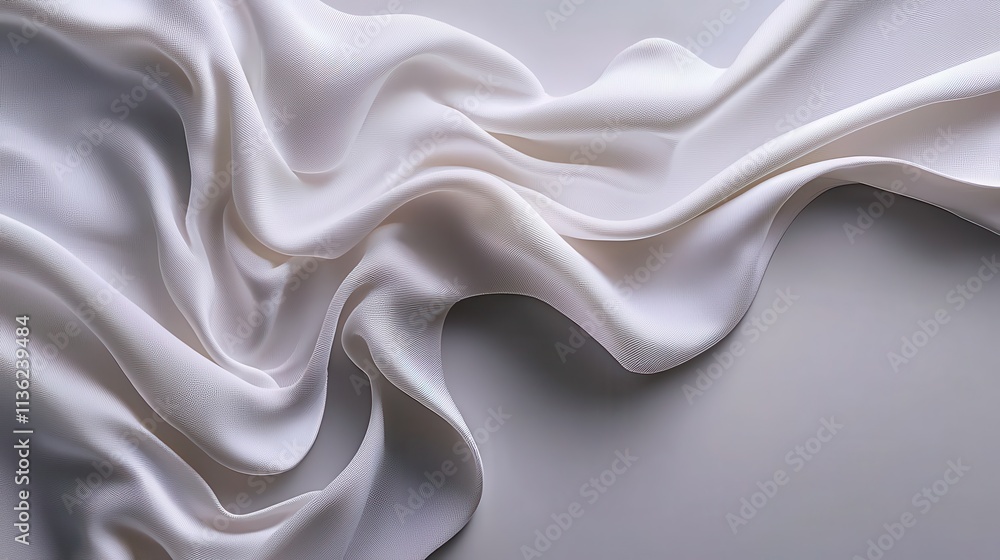 Obraz premium Minimalist composition of vibrant white material with elegant folds