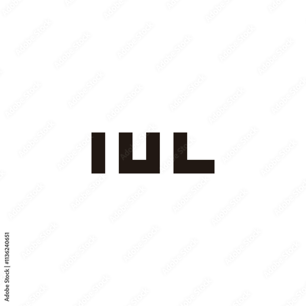 Letter I U L square geometric symbol simple logo vector Letter I U L square geometric symbol simple logo vector